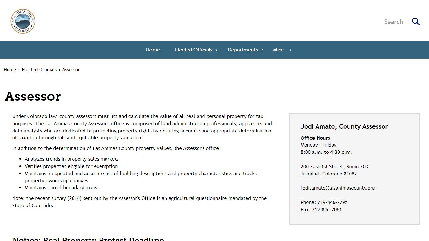Assessor | Las Animas County